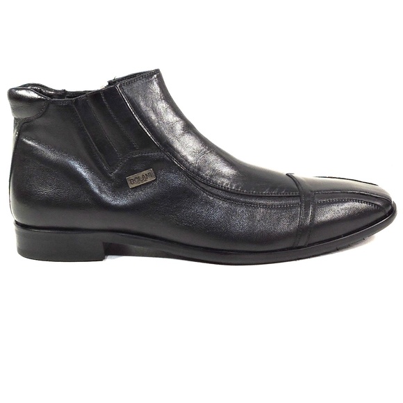 ERNESTO DOLANI 🇮🇹 MEN'S BLACK SOFT LEATHER WINTER ANKLE BOOTIE - Picture 5 of 8